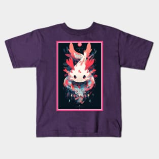 Cute Axolotl Anime Art Design | Cute Animals | Axolotl Hentaii Chibi Kawaii Design Kids T-Shirt